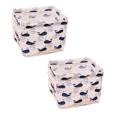 Dietshu方形收納箱儲物籃, 2個, 03 鯨魚