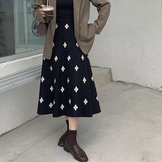 PAPERMENTS 花朵印花A字長版針織裙