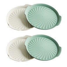 EASY&FREE Mood On 點亮感性功能盤 L 2款 x 2入組, 功能盤 花卉白 2入 + 森林綠 2入, 1套, 混合色