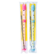 Jukebox Ellis 2 段女高音彩色錄音機+手指索引+材料棒+收納盒 2p 套組, 天空, 粉紅色