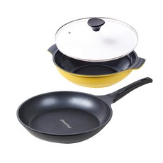 로벤탈 불칸 후라이팬 세트 3개, 혼합색상, 후라이팬 28cm + 양수웍 28cm + 유리뚜껑 28cm