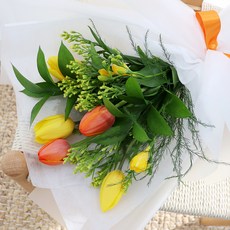 블뤼엔 생화 혼합튤립 꽃다발, 혼합색상
