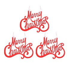 聖誕快樂木質字母裝飾 3入, 紅色, 3個