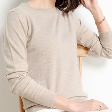 에어 여성용 데이 라운드 베이직 니트티셔츠