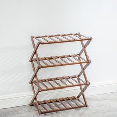 World 25 多用途存儲展示易存儲花盆木製折疊鞋盒 4 層 50cm AA35, 棕色