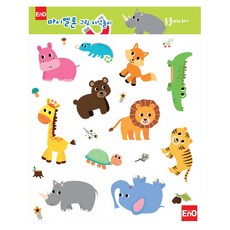 EnO 마시멜론 그림 자석놀이 동물이야기, 1개, 11피스