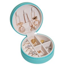 圓形飾品收納盒, 03藍色, 1個