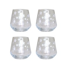 Cozy Table開花的櫻花玻璃杯墊, 4個