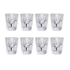 Cozy Table 盛開櫻花玻璃燒酒杯, 8個, 透明