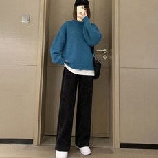 Offri孕婦羅紋寬鬆緊身褲