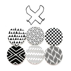 珪藻土杯墊 6入+杯墊置物架組, 現代的