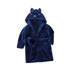 Starbean 兒童動物連帽背帶浴袍 No. 100, 海軍藍, 1件