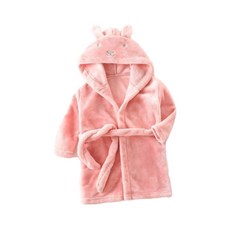 스타빈 아동용 동물후드 스트랩 목욕가운 120호, 핑크, 1개