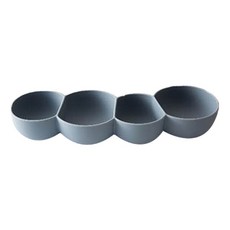 까사무띠 유아용 무무 라바 4칸 볼 나눔접시, 스톤블루, 1개