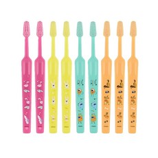 牙刷工廠，買媽媽，兒童牙刷 9 件套, 紅鸛款+兔子款+小怪物款+小狗款, 1組