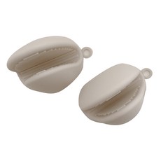 矽膠鍋柄廚房手套, 2個, 淺灰色