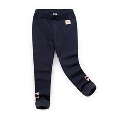 JELISPOON 女童蝴蝶結圖案刷絨內搭長褲