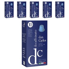 CARRARO Nespresso咖啡機適用低咖啡因咖啡膠囊, 5.2g, 10顆, 6盒
