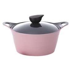 네오플램 에콜론 일라 양수냄비 + 유리 뚜껑, 24cm, 로맨틱핑크, 1개