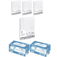 ECO Chungwoon 30頁彩色線圈A4文件資料夾 2本+Calling MB filter成人平面口罩 50片入 2盒, 1套, 透明（文件）+白色（蒙版）