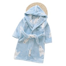 스타빈 아동용 큐트 패턴 후드 목욕가운, 백곰, 1개