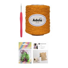 Yarna 長線編織網袋DIY套組, 1套, 707黃金（線），隨機發貨（鉤針）