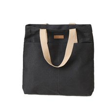 單肩帆布尿布包, 黑色