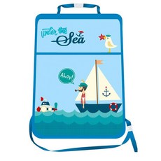 印花汽車座椅防踢墊, 海上之旅款, 1入