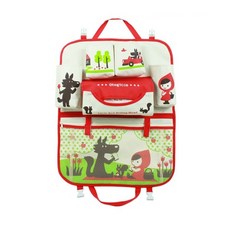 動物印花汽車座椅防踢收納墊, 小紅帽款, 1入