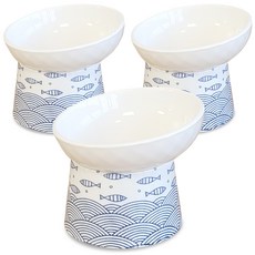 MONAGIO 寵物鑽石斜口陶瓷食碗, 魚藍色, 1個