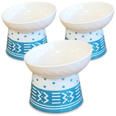 MONAGIO 寵物鑽石斜口陶瓷食碗, 藍綠色, 1個