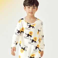 Uni FRIend 孩童獅子王圖案人造絲9分袖上衣+9分褲