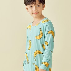 Uni FRIend 童款香蕉圖案人造絲9分袖上衣長褲組