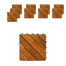 相思木原木組裝式拼接地板 人字紋 6片, 10個