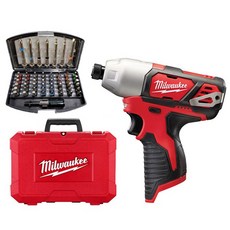 Milwaukee 美沃奇 充電式衝擊起子鑽 M12 BID-OC + 起子頭 55 件套, 1組