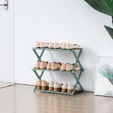World收納折疊式鞋收納架 25-AA40 3層 50cm, 綠色