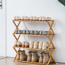 World收納折疊式鞋收納架 25-AA40 4層 70cm, 木料