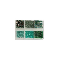 트렌드 팬톤 컬러 비즈 반지 팔찌 DIY 키트, 타입 2 울트라마린 그린, 1세트