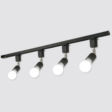 원하 LED 자유봉레일 주방등 4등 볼구롱 1m, 블랙(주방등), 주광(조명)