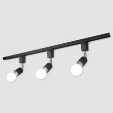 Wonha LED自由棒軌道廚房燈 3燈 球形燈短 1m, 黑色（廚房燈），日光（燈光）