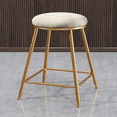 北歐天鵝絨金色家用酒吧椅, 白色, 1個, 45cm