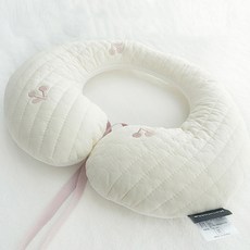 마롤로뜨 유아용 100수 누빔 유모차 카시트 목쿠션, 봉봉체리아이보리