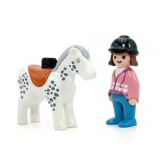 playmobil 摩比人 1 2 3 騎師和馬圖 70404, 1個
