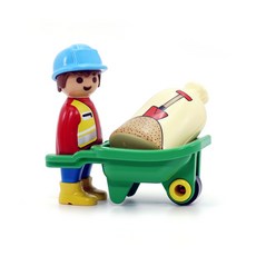 playmobil 摩比人 1 2 3 builder and wagon 人偶 70409, 1個