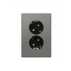 틸인스 전기콘센트 전등 매립 2구 Ti4 메탈그레이, 1개