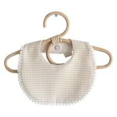 Bily Organic圍兜+帽子, Beige Check, 1入, 1入