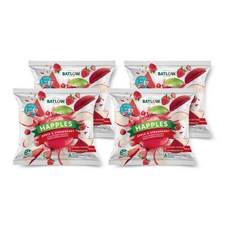 BATLOW 蘋果脆片 草莓味, 4包, 15g