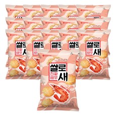 롯데제과 쌀로새 진짜새우 스낵, 65g, 16개