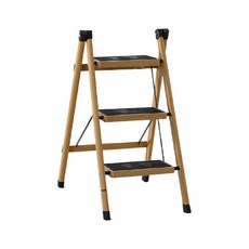 온써키 브라운 가정용 발판 스툴 접이식 3단 사다리 브라운, 1개