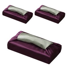 tongshop 絲綢雙層 禮緞 禮品包裝布 80 x 80 cm NO-401, 3個, 深紫色 淺卡其色